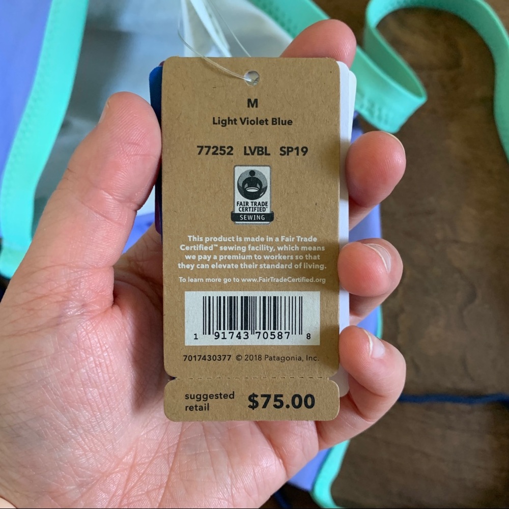 NWT Patagonia Nanogrip Top Light Violet Blue - Picture 4 of 6